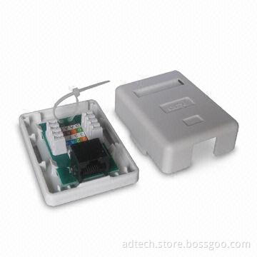 Cat6a Wall Mounting Box, 2 Ports with Module